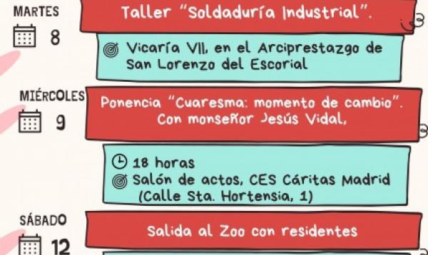 AGENDA SEMANAL DE CÁRITAS DIOCESANA DE MADRID DEL 7 AL 12 DE MARZO